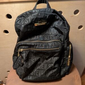 Steve Madden Black and Gold Backpack